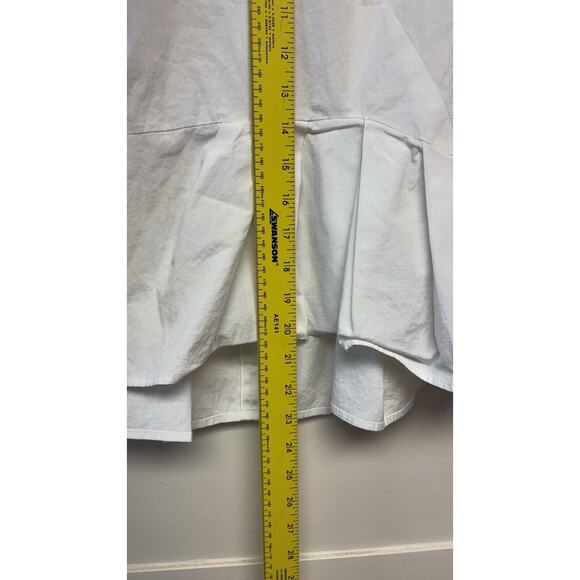 Veronica Beard Peplum Blouse Top Shirt Womens 8 White Crew Neck Short Sleeve - Picture 4 of 7